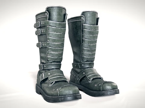 Working Boots 01 PBR 3D Model