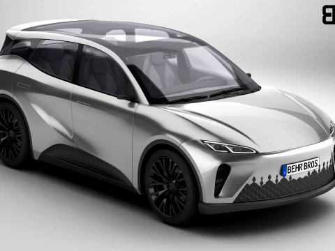 SUV Kelas Atas Modern Generik Model 3D