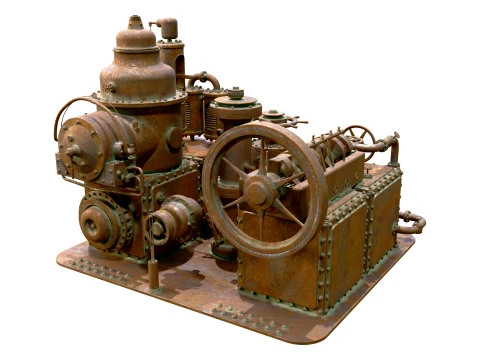 Motore arrugginito Steampunk M1 Modello 3D