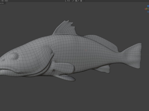Poisson tambour rouge Modèle 3D