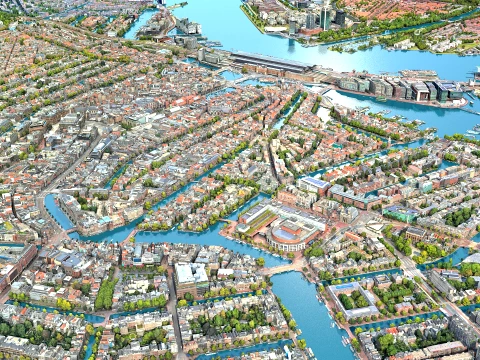 Amsterdam 3D Scan City 3D Modell