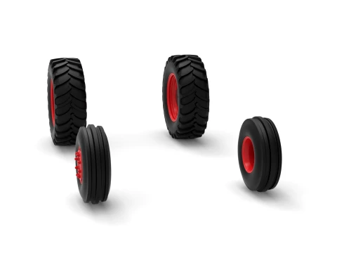 Wheel Set of Racing Combine Harvester Version 1 Scale 1 to 25 3D Print Model