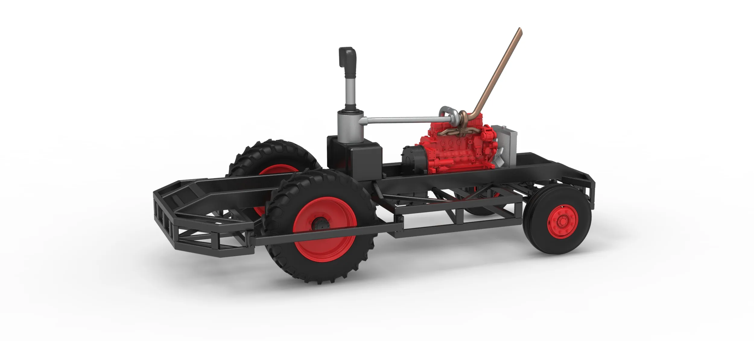 Chassis of Racing Combine Harvester Scale 1 to 25 3D Print Model .c4d .max .obj .3ds .fbx .stl .blend 