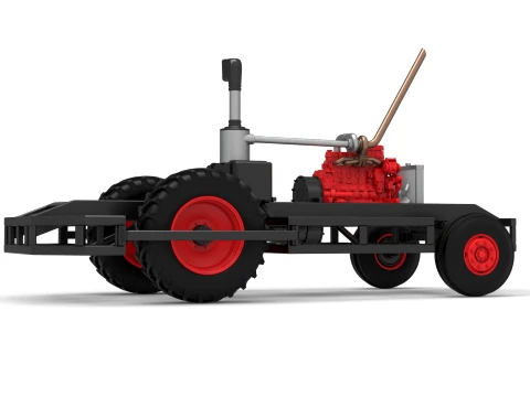 Chassis of Racing Combine Harvester Scale 1 to 25 3D Print Model
