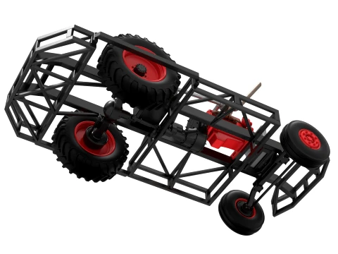 Chassis of Racing Combine Harvester Scale 1 to 25 3D Print Model