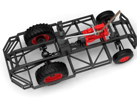 Chassis of Racing Combine Harvester Scale 1 to 25 3D Print Model