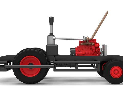 Chassis of Racing Combine Harvester Scale 1 to 25 3D Print Model