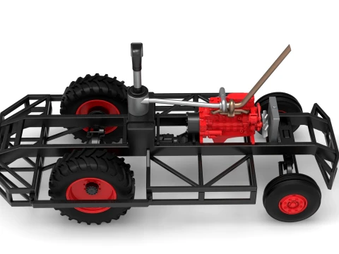 Chassis of Racing Combine Harvester Scale 1 to 25 3D Print Model