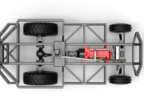 Chassis of Racing Combine Harvester Scale 1 to 25 3D Print Model