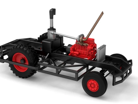 Chassis of Racing Combine Harvester Scale 1 to 25 3D Print Model