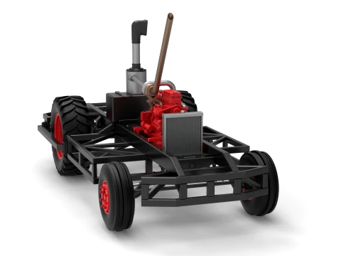 Chassis of Racing Combine Harvester Scale 1 to 25 3D Print Model