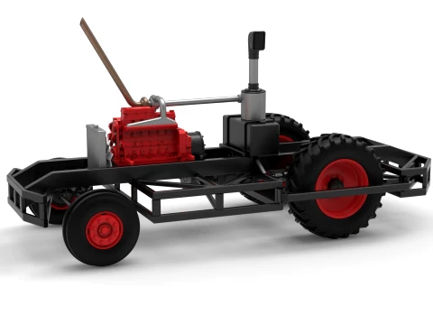 Chassis of Racing Combine Harvester Scale 1 to 25 3D Print Model