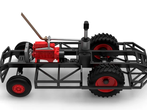 Chassis of Racing Combine Harvester Scale 1 to 25 3D Print Model