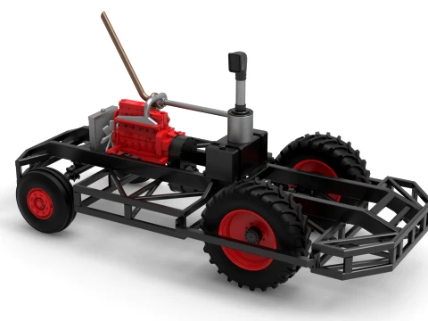 Chassis of Racing Combine Harvester Scale 1 to 25 3D Print Model