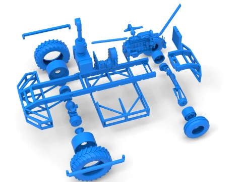 Chassis of Racing Combine Harvester Scale 1 to 25 3D Print Model