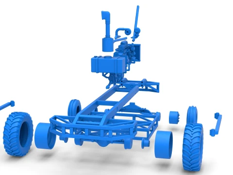 Chassis of Racing Combine Harvester Scale 1 to 25 3D Print Model