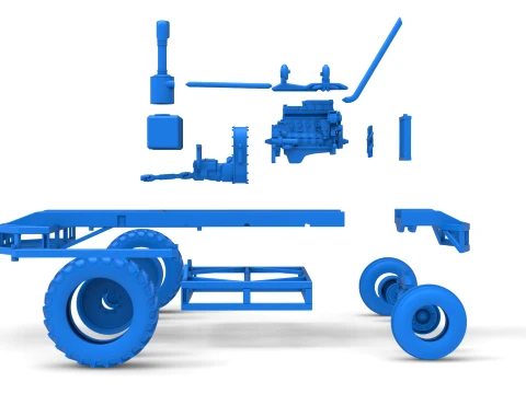 Chassis of Racing Combine Harvester Scale 1 to 25 3D Print Model