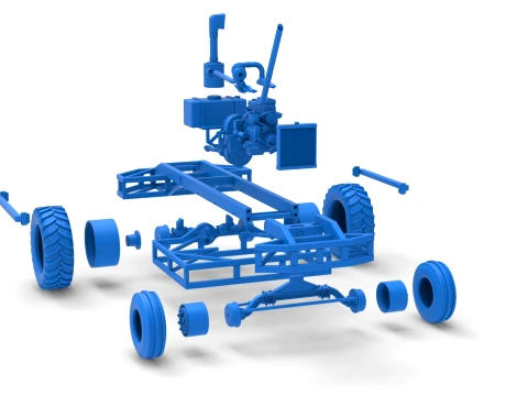 Chassis of Racing Combine Harvester Scale 1 to 25 3D Print Model