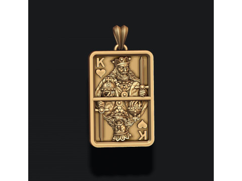 Heart king playing card pendant light 3D print model 3D Print Model