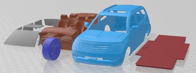 Kia Borrego 2009 Printable Car 3D Print Model .c4d .max .obj .3ds .fbx .stl .blend