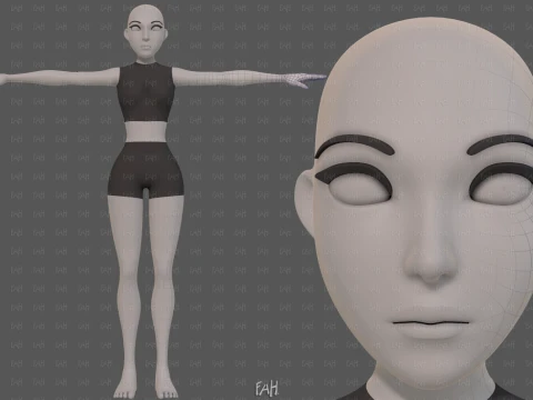 Base mesh woman 30 3D Model