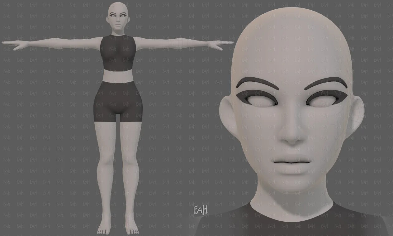 Base mesh woman 31 3D Model .c4d .max .obj .3ds .fbx .stl .blend 