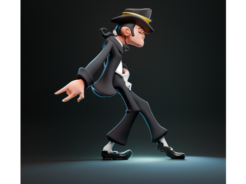 Patung Kartun Michael Jackson Model Cetak 3D
