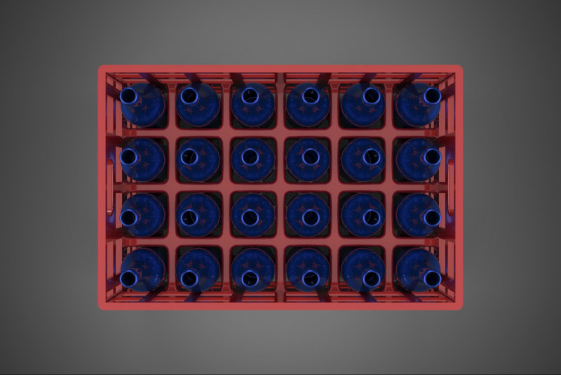 RED BOTTLE CARRIER PLASTIC CRATE BOX CONTAINER STORAGE RACK TRAY 3D Model .c4d .max .obj .3ds .fbx .stl .blend 