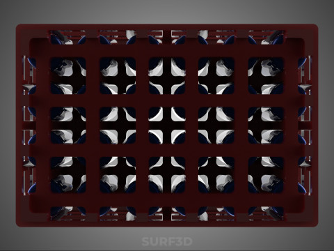 RED BOTTLE CARRIER PLASTIC CRATE BOX CONTAINER STORAGE RACK TRAY 3D Model