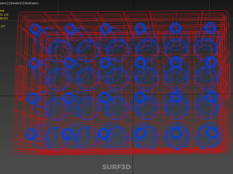 RED BOTTLE CARRIER PLASTIC CRATE BOX CONTAINER STORAGE RACK TRAY 3D Model