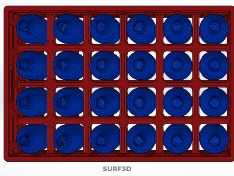 RED BOTTLE CARRIER PLASTIC CRATE BOX CONTAINER STORAGE RACK TRAY 3D Model