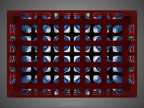 RED GLASS BOTTLE PLASTIC CRATE BOX CONTAINER STORAGE RACK TRAY 3D Model