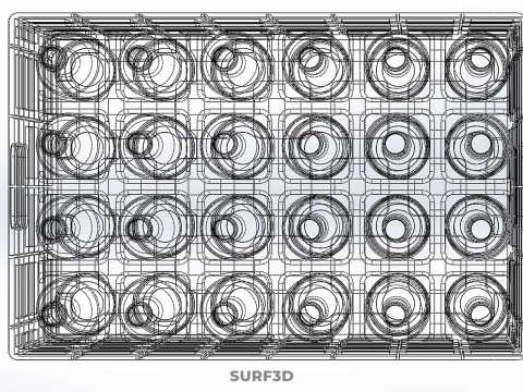 RED GLASS BOTTLE PLASTIC CRATE BOX CONTAINER STORAGE RACK TRAY 3D Model