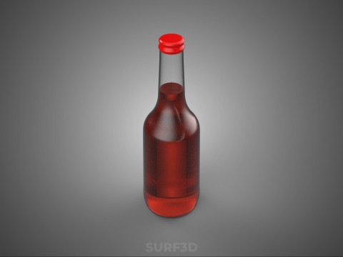 BOTOL MINUM SODA PLASTIK AIR MERAH MOCKUP SOFTDRINK KARBONAT Model 3D