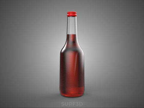 BOTOL MINUM SODA PLASTIK AIR MERAH MOCKUP SOFTDRINK KARBONAT Model 3D