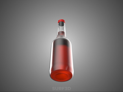 BOTOL MINUM SODA PLASTIK AIR MERAH MOCKUP SOFTDRINK KARBONAT Model 3D