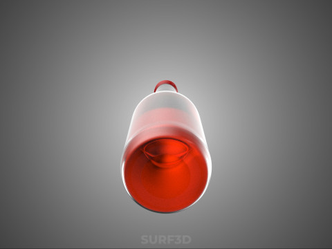 BOTOL MINUM SODA PLASTIK AIR MERAH MOCKUP SOFTDRINK KARBONAT Model 3D