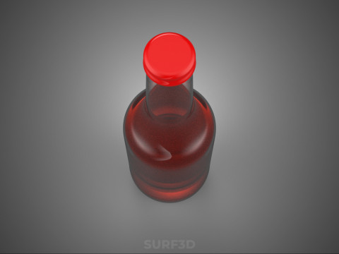 BOTOL MINUM SODA PLASTIK AIR MERAH MOCKUP SOFTDRINK KARBONAT Model 3D