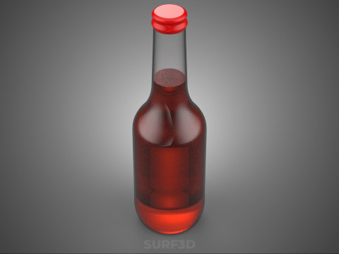 BOTOL MINUM SODA PLASTIK AIR MERAH MOCKUP SOFTDRINK KARBONAT Model 3D