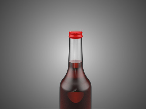 BOTOL MINUM SODA PLASTIK AIR MERAH MOCKUP SOFTDRINK KARBONAT Model 3D