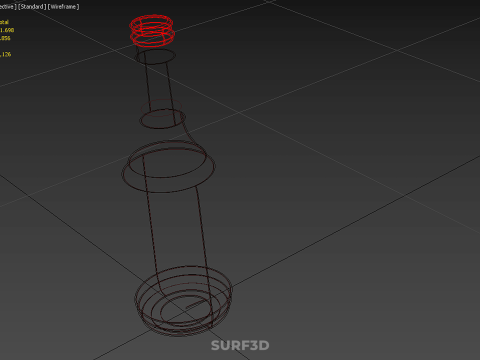 BOTOL MINUM SODA PLASTIK AIR MERAH MOCKUP SOFTDRINK KARBONAT Model 3D