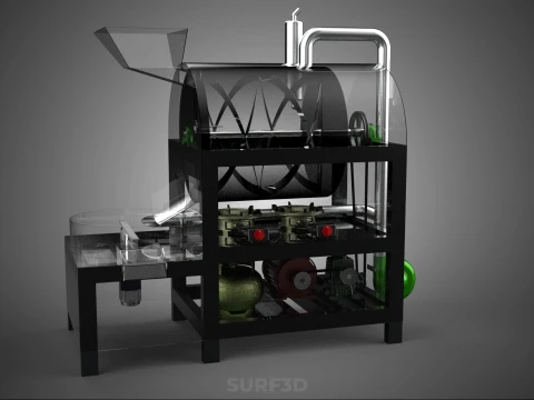 XRAY ILLUSTRATION INTERNAL MECHANISM COFFEE BEAN ROASTER MACHINE 3D Model