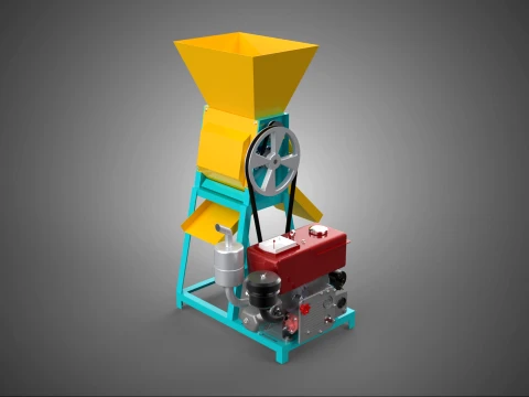 KOFFIEVERWERKINGSMACHINE DIESELMOTOR PULPER HULLER SHELLER 3D Model
