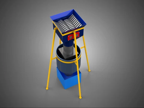 COMPACT INDUSTRIAL CRUSHER SHREDDER GRINDER RECYCLING MACHINE Modello 3D