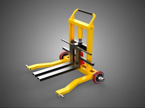 HAND LIFT JACK LIFTER TRUCK FORKLIFT HANDLING TRAIN WHEELS BOGIE 3D Model