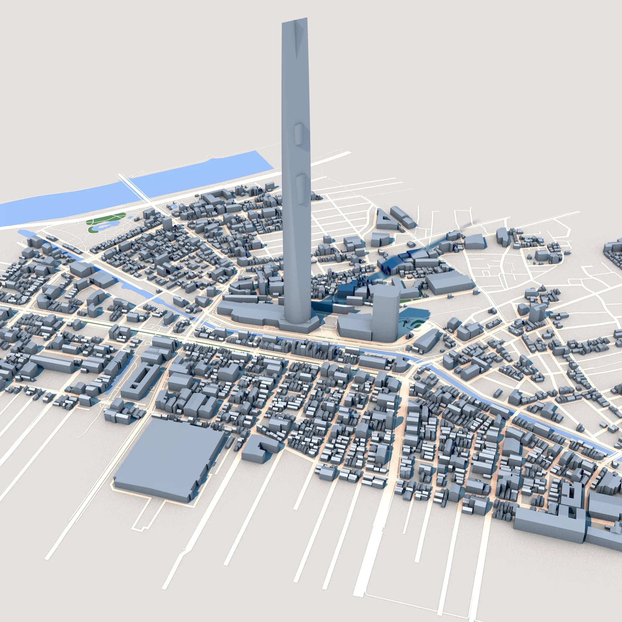 Tokyo Skytree Roppongi Hills Mori Tower Map 3D Model .c4d .max .obj .3ds .fbx .stl .blend 