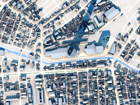 Tokyo Skytree Roppongi Hills Mori Tower Map 3D Model