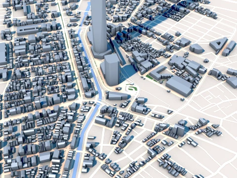 Tokyo Skytree Roppongi Hills Mori Tower Map 3D Model