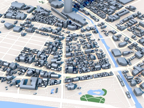 Tokyo Skytree Roppongi Hills Mori Tower Map 3D Model