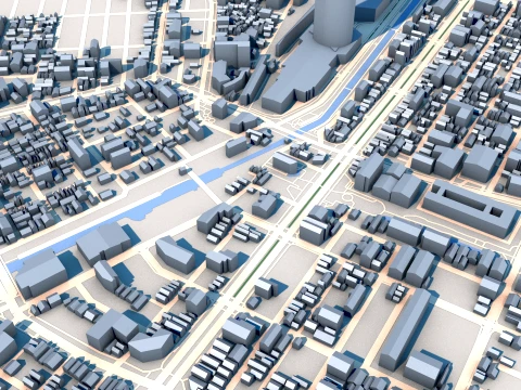 Tokyo Skytree Roppongi Hills Mori Tower Map 3D Model